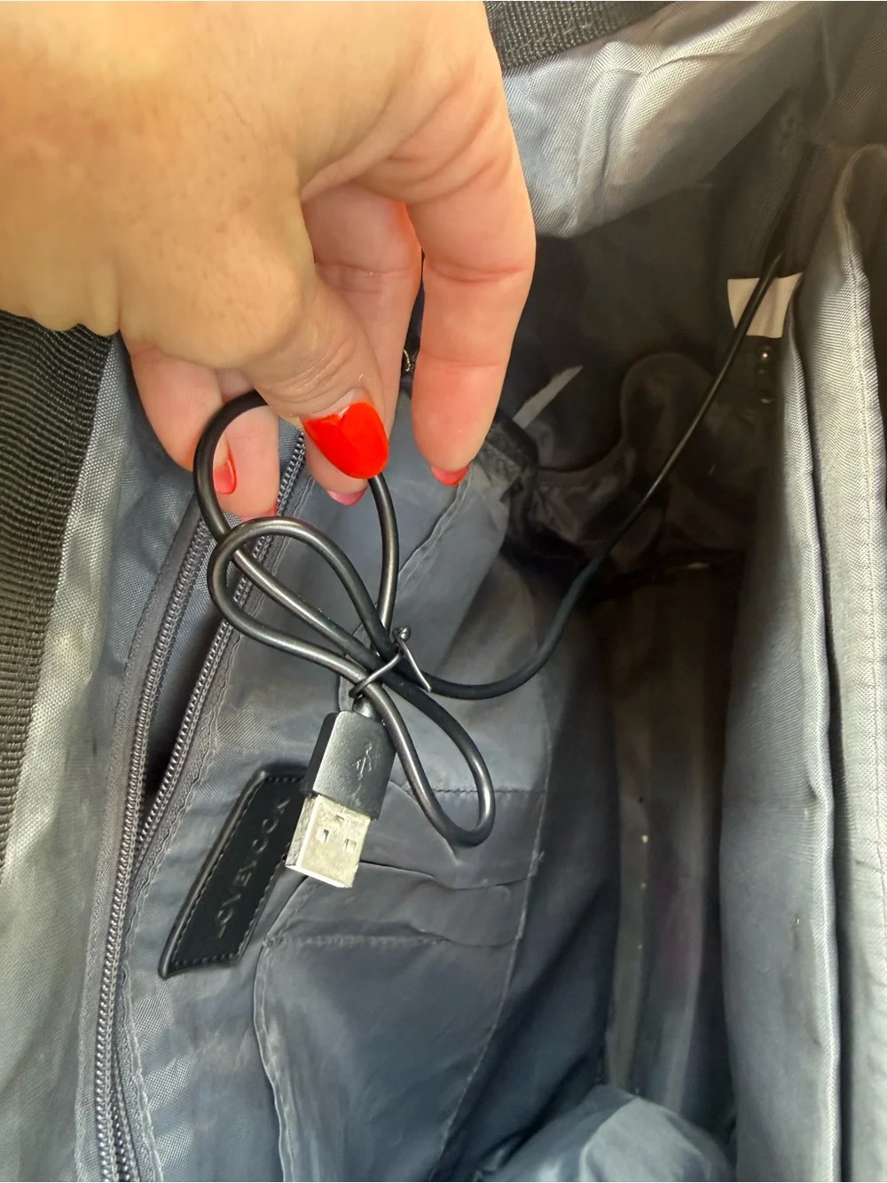 Black Backpack with handles and charger port